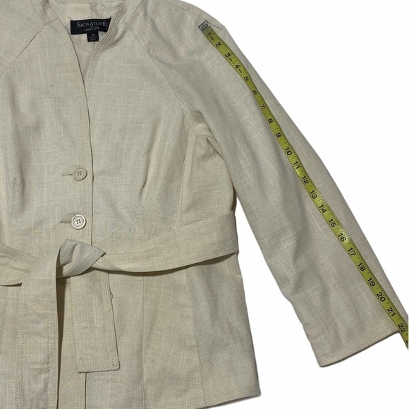 SIGNATURE Larry Levine Beige Pea Coat Size 14 - Picture 9 of 15